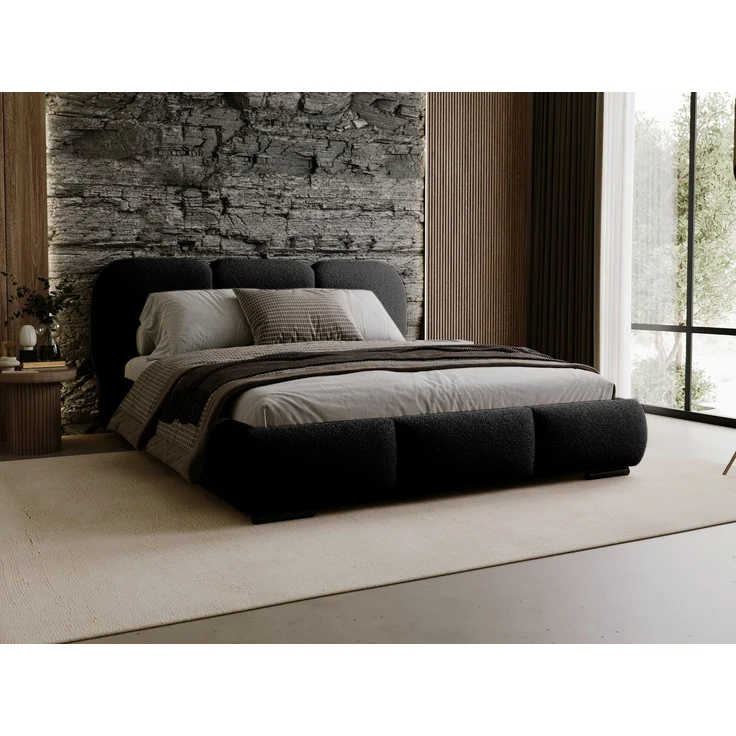 Compleo Polsterbett Wolkenbett, abgerundete Formen, Bouclé-Stoff, verschiedene Farben, TOPSELLER Stauraumbett MADE IN EU – Bild 2