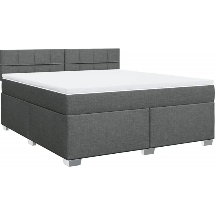vidaXL Boxspringbett mit Matratze Dunkelgrau 180x200 cm Stoff 3288268 – Bild 3