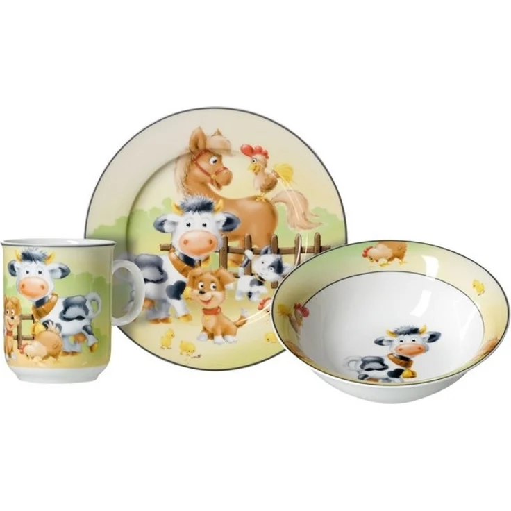 Ritzenhoff & Breker Kindergeschirr-Set Hoftiere (3-tlg), 1 Personen, Porzellan, im Geschenkkarton – Bild 4