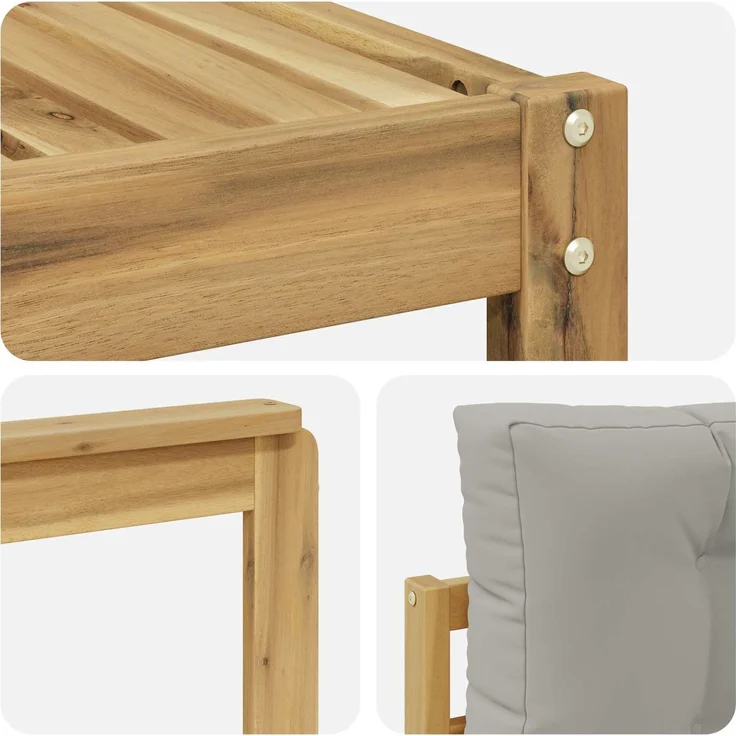 vidaXL Outdoor-Sofagarnitur 6 stk. 6-Sitzer Weiß und Hellgrau 3386820 – Bild 5