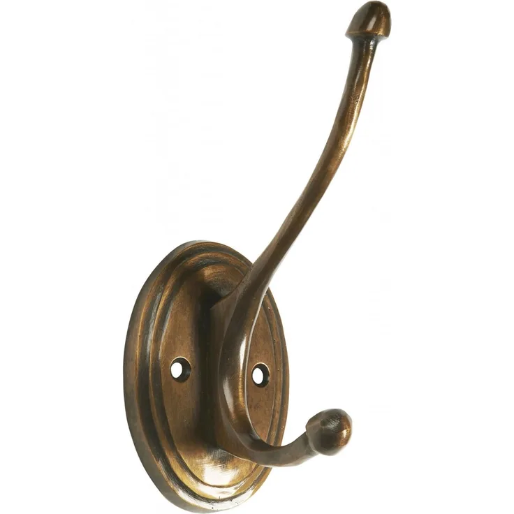 Ib Laursen - Wandhaken Kleiderhaken Doppelhaken Haken Metall Messing 1037-17