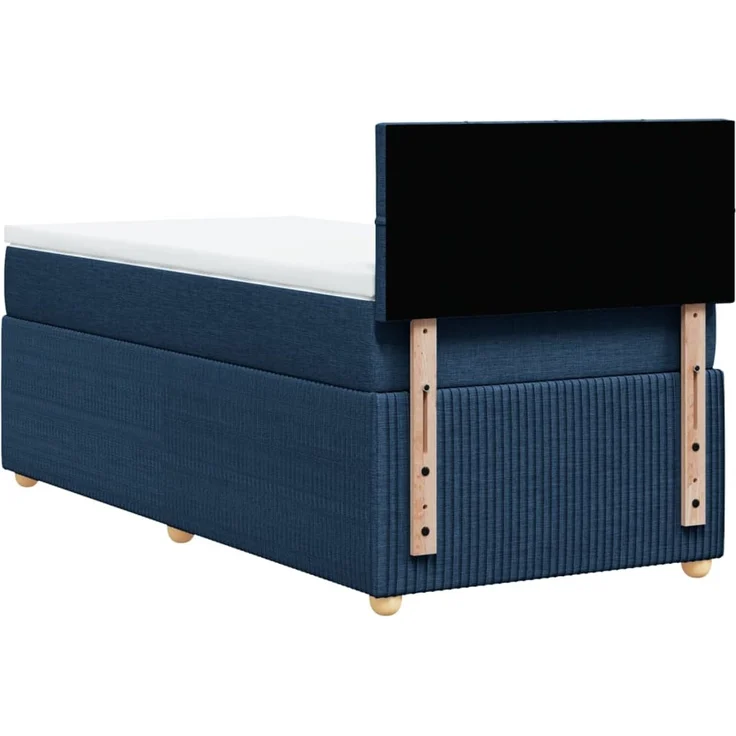 vidaXL Boxspringbett mit Matratze Blau 100x200 cm Stoff 3287373 – Bild 6