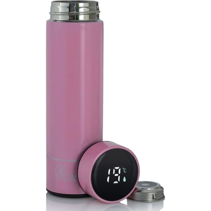 Extralink Smart Travel Mug Pink Thermobecher mit LED-Anzeige