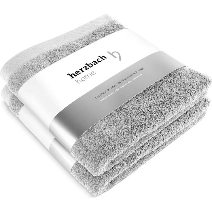 herzbach home Handtuch Set Pura 50x100 cm, (2-St), 550g/m², Premium-Qualität, 100% Baumwolle, einfarbig – Bild 5