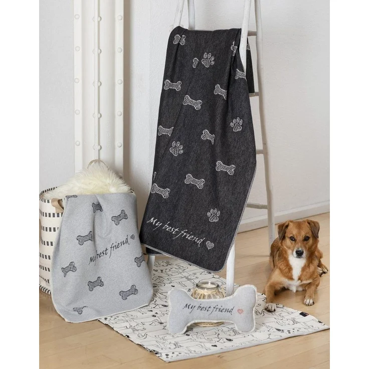 DAVID FUSSENEGGER Tierdecke Hundedecke 'my best friend/Knochen allover' – Bild 2