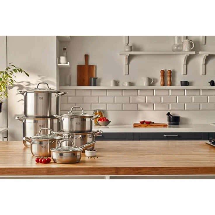 RESTO Kitchenware Kochtopf Libra, Topf energiesparend und spülmaschinenfest, Edelstahl 18/10 (2-tlg), mit hitzebeständigem Glasdeckel und Griffen – Bild 10