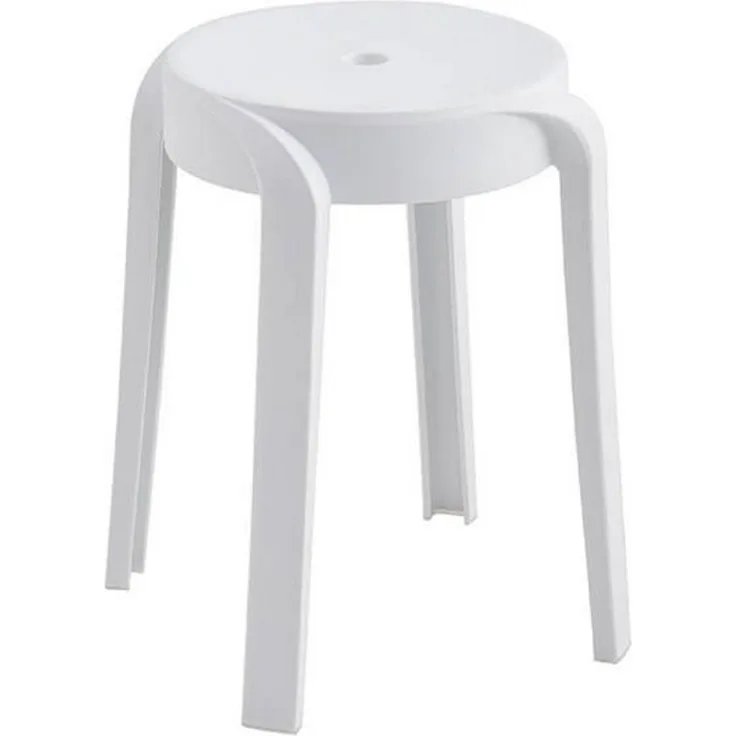 HOME DELUXE Hocker stapelbar NIVO – Weiß, 2er Set