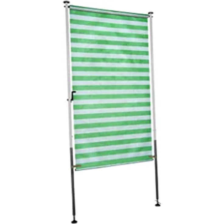 Angerer Freizeitmöbel GmbH Balkonsichtschutz Standard - Senkrechtmarkise für Sicht- und Sonnenschutz - Montage ohne Bohren und Dübeln - ideale Balkonmarkise für Mietwohnungen (Grün-Weiß, 150 cm) – Bild 2