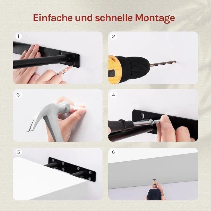 WOLTU Wandboard Wandregal CD DVD Regal Bücherregal Schweberegal Holz Board 50x22. 9x3. 8cm weiß für Büro, Wohnzimmer, Schlafzimmer, Küche RG9368ws – Bild 6