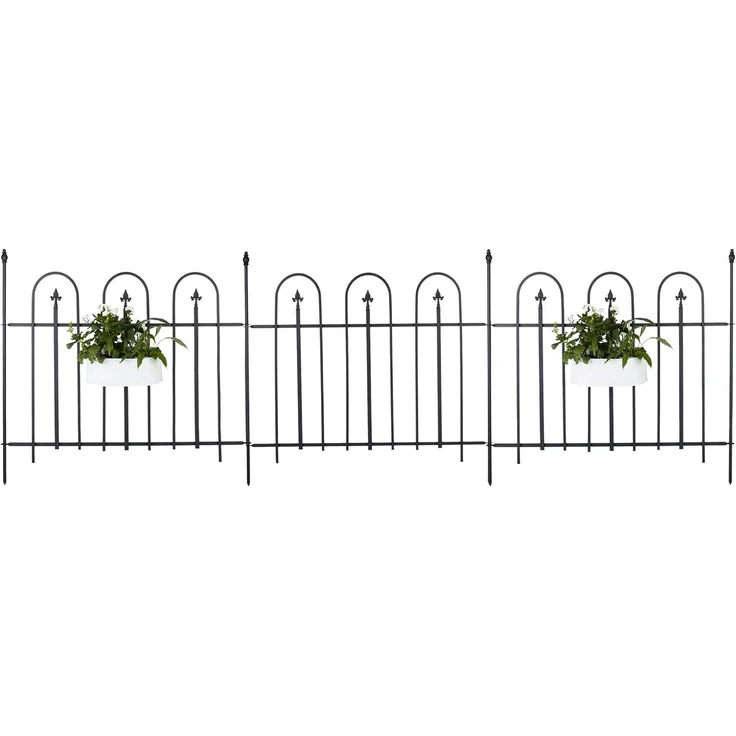 Relaxdays 8x Gartenzaun Metall GOTH – Bild 3