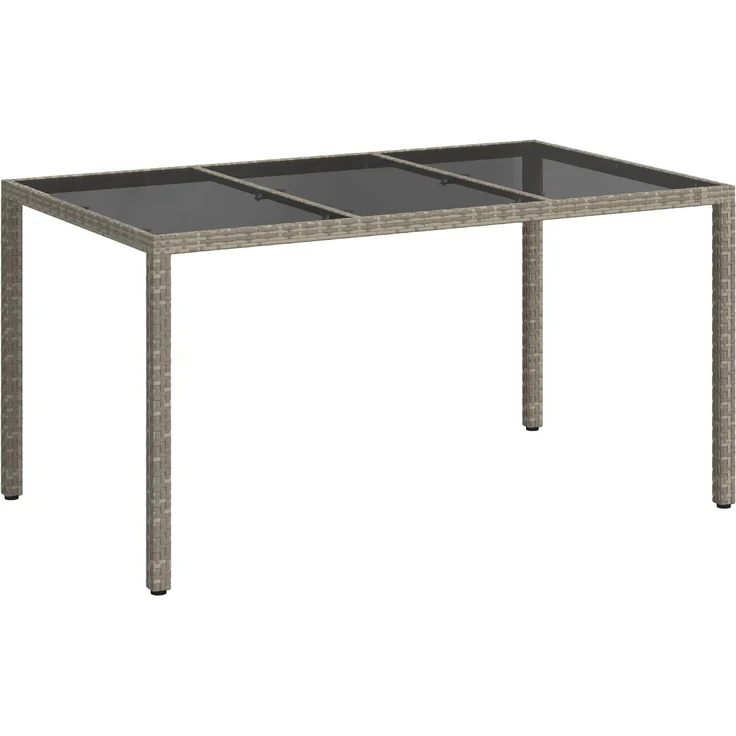 vidaXL Gartentisch Grau 150 x 90 x 75 cm Poly-Rattan 362541 – Bild 2