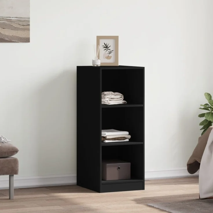 vidaXL Kleiderschrank Schwarz 48x41x102 cm Holzwerkstoff 840829 – Bild 2