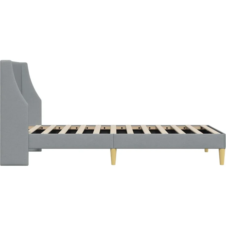 vidaXL Bettrahmen mit Kopfteil, Stoff Hellgrau, 100x200 cm – Bild 5