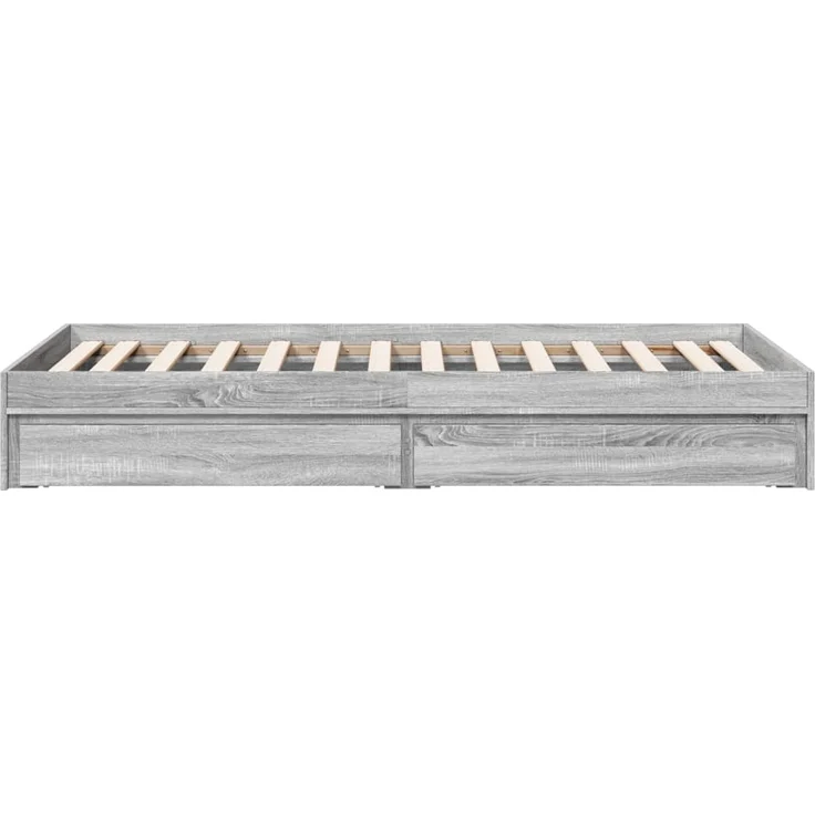 vidaXL Bettgestell mit Schubladen Grau Sonoma 75x190 cm Holzwerkstoff 3280718 – Bild 4