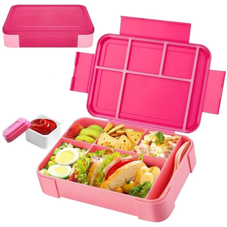 Fine Life Pro Lunchbox Kinder Brotdose (3 Fächer), PP5, (1-tlg), Auslaufsicher & BPA-frei-mit Besteck – Bild 1