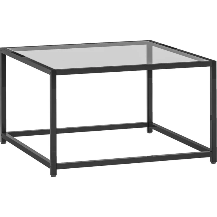 DESVIAE Couchtisch mit gehärteter Glasplatte 68x39x68 cm Stahl Schwarz – Bild 7