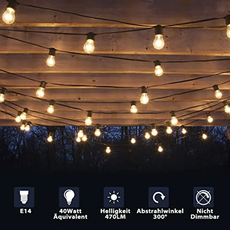 LVWIT E14 LED Lampe P45 Tropfenform, 4W (ersetzt 40W), 2700K Warmweiß Fadenlampe ultrahell 470 lm, Mini Globe, Rustikalampe Filament LED klar, 6er Pack – Bild 3