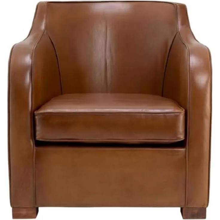 Casa Padrino Luxus Leder Sessel Braun 69 x 80 x H. 71 cm - Echtleder Wohnzimmer Sessel - Hotel Sessel - Wohnzimmer Möbel - Hotel Möbel - Luxus Qualität