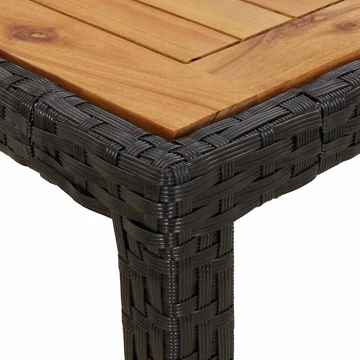 vidaXL Gartentisch Schwarz Poly-Rattan 362558 – Bild 6