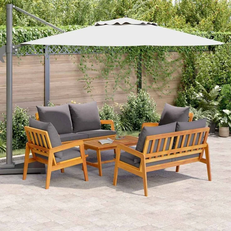 vidaXL Bistrogarnitur 5 Stk. Braun Massivholz Akazie 3328610 – Bild 4