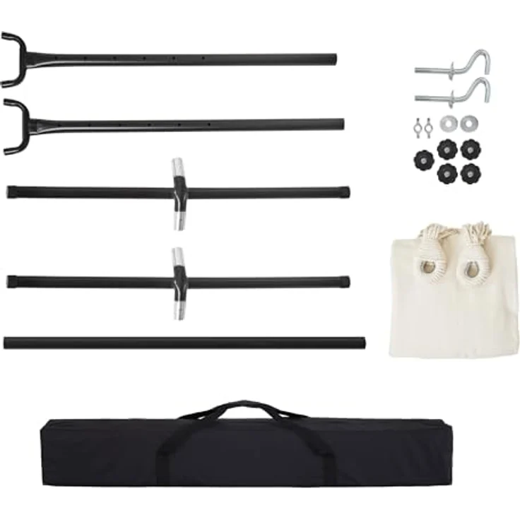 Mondeer Hängematte mit Gestell für 2 Personen - Verstellbare Doppelhängematte im Boho-Stil mit Getränkehalter & robustem Eisengestell, für Terrasse, Garten und Hof, Beige – Bild 7