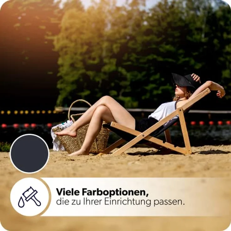 Kadax Holzliegestuhl, Schwarz, klappbare Gartenliege aus Buchenholz, 53x78 cm, bis 120 kg tragbar – Bild 6