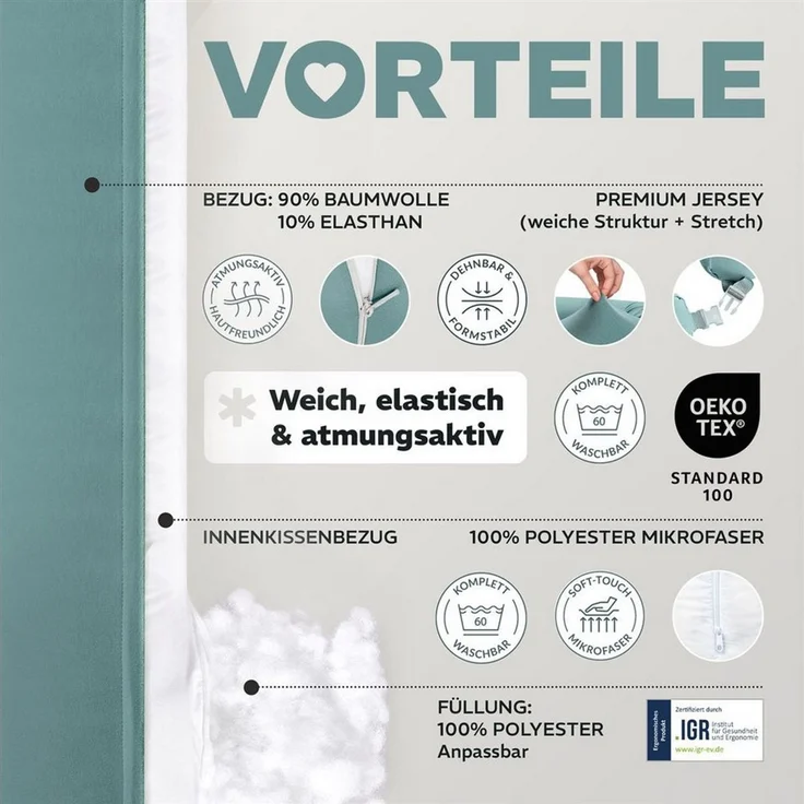 SEI Design Stillkissen Stillkissen mit verstellbarem Hüftgurt, entlastet Schultern und Nacken, mit Sicherheitsgurt, zusätzliches Kissen als Barriere – Bild 3