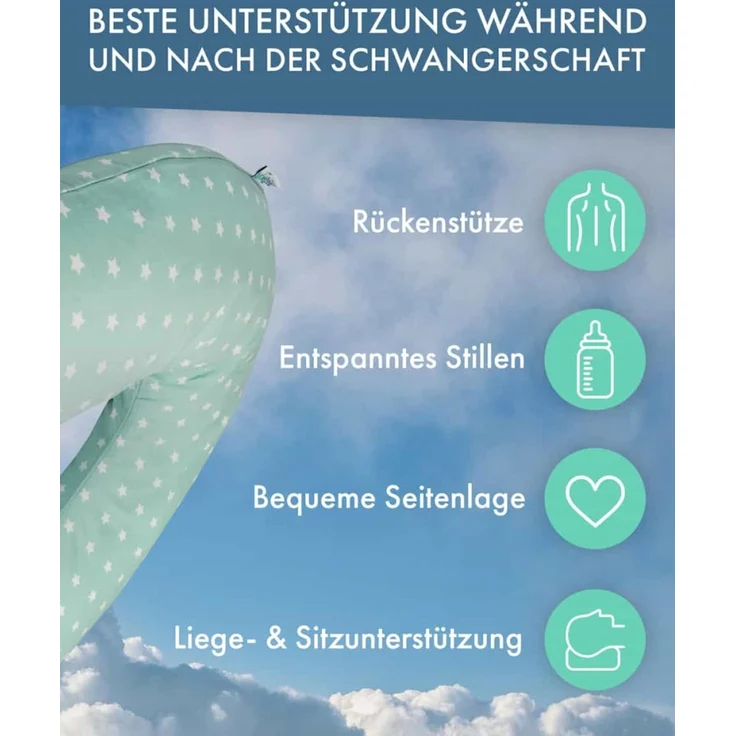 pic Bear Ersatzbezug Stillkissen Classic 190cm : Sterne weiß citadel – Bild 6