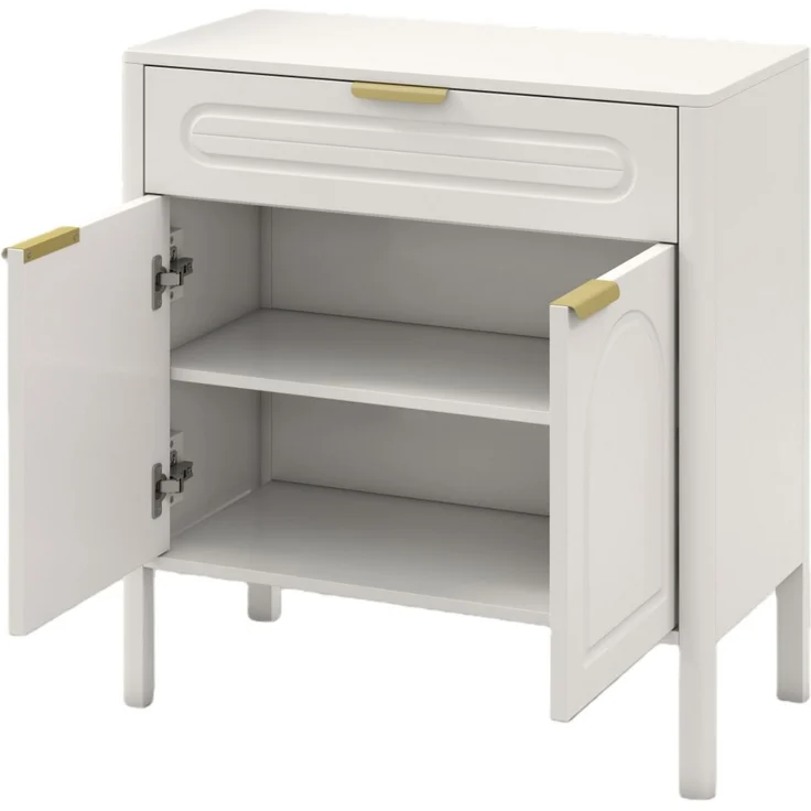 Sideboard 75 x 36 x 78,5 cm in Weiß mit Schublade und zwei Türen – Bild 6
