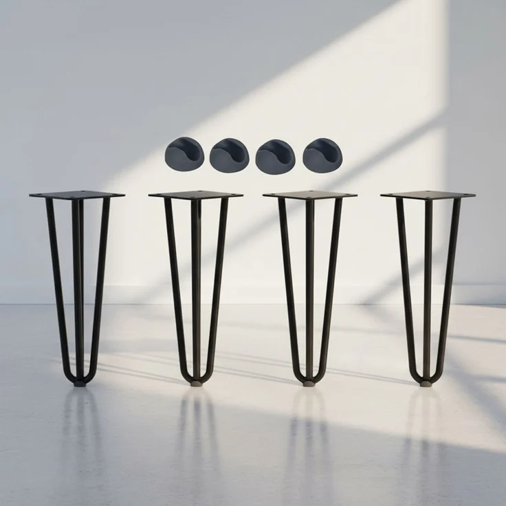 Tischbeine 4er-Set Hairpin 72 cm Haarnadelbeine Schwarz Möbelfüße Tischkufen – Bild 7