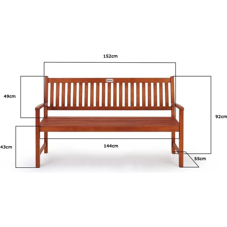 Deuba Gartenbank Maxima, Sitzbank Holz FSC®-zertifiziert 480kg Belastbar Garten Eukalyptus – Bild 3