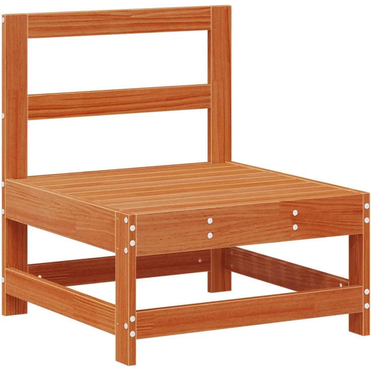 vidaXL Garten Mittelssofa Massives Kiefernholz Wachsbraun 865496 – Bild 3