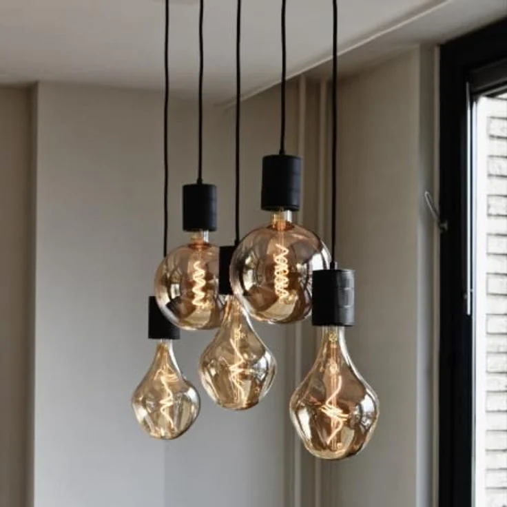 Calex Retro Pendelleuchte, 1-flammig, schwarz mit E27-Fassung und Dimmfunktion – Bild 4