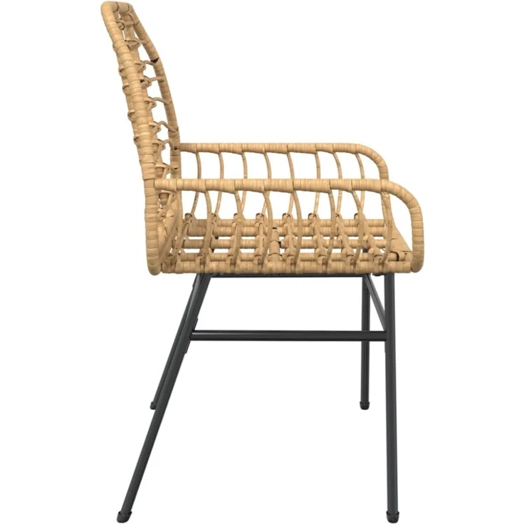 vidaXL Gartenstühle 2 Stk. Braun Poly Rattan 369092 – Bild 2