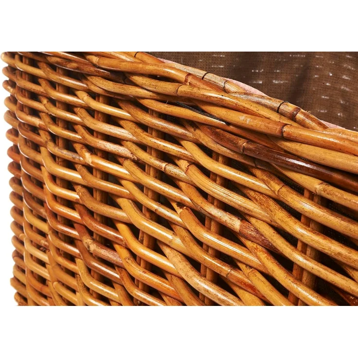 Kobolo Kaminholzkorb Holzkorb Rattan lacak mit abnehmbarem Leinenstoff – Bild 8