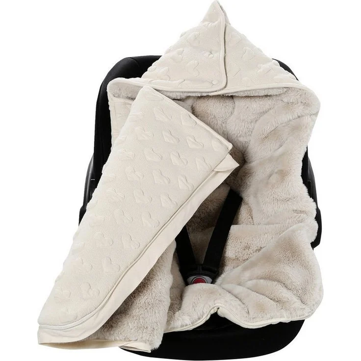 vertbaudet Fußsack Warmer Baby Ausfahrsack mit Jacquard-Herzen – Bild 3