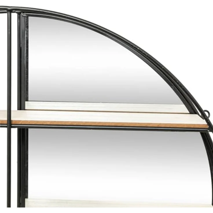 Atmosphera Createur d´interieur Wandregal Zina, Schwarz, Metall, 56x12x56 cm, runde Form mit Spiegel, für Dekoration und Bücher – Bild 3