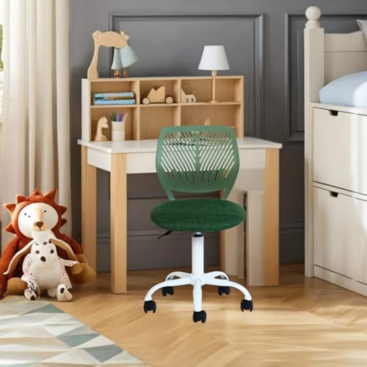 FurnitureR Bunte Schreibtischstuhl, Modernes verstellbares Design Computer Sitz, Swivel Armless Stuhl, Kinderzimmer, Home Office Task Chair – Bild 3