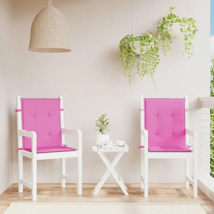 vidaXL Niedriglehner-Auflagen 2 Stk. Rosa Stoff 361334 – Bild 1
