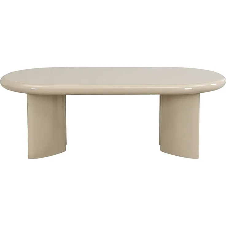 Vente-unique - TABEMI Couchtisch Holz, Platte Beige - B 60 cm x H 40 cm x L 120 cm – Bild 2