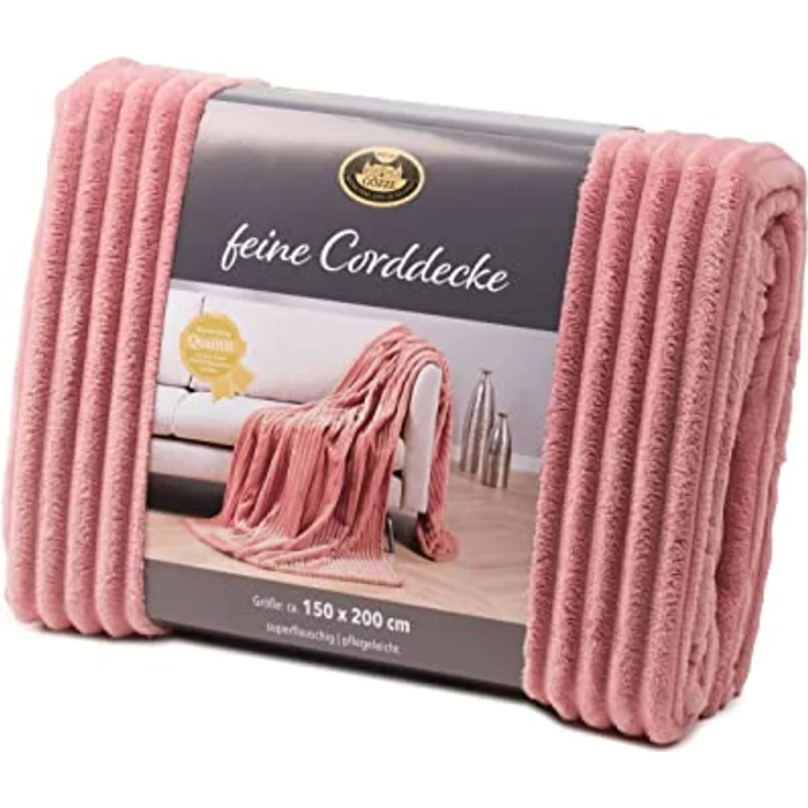 Wohndecke Feincord Kuscheldecke, Gözze, flauschig weich und wohlig warm – Bild 4