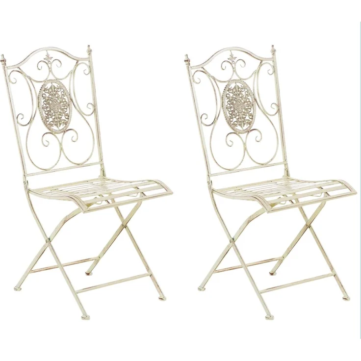 CLP 2er Set Gartenstühle Sibell,antik-creme – Bild 1