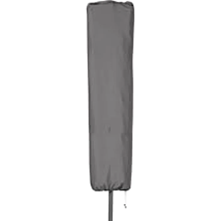 Leco Abdeckhaube Anthrazit für Rechteck-Doppelsonnenschirm 4,7 m x 2,7 m, wetterfestes Polyester mit Reißverschluss und Kordelzug – Bild 1