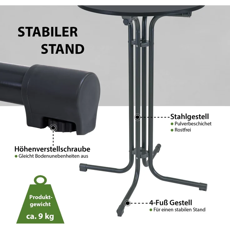 10x Stehtisch klappbar Ø 70 cm Höhe 110 cm Stahl Gastrotisch Partytisch Bistrotisch in Anthrazit – Bild 3