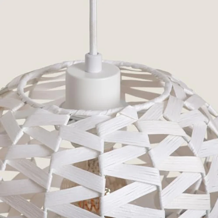 LEDKIA LIGHTING Hängeleuchte Linfen aus Rattan & Holz, E27 Fassung, Boho-Chic Design für Wohnzimmer, Küche, Schlafzimmer, individuelle Anpassung, nachhaltiges Material – Bild 5