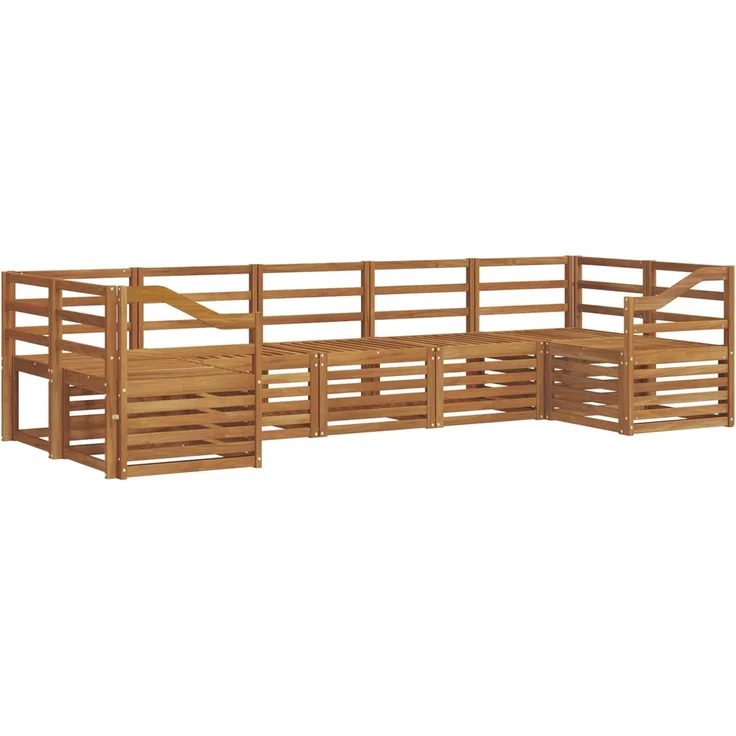 vidaXL Outdoor-Sofagarnitur 7 stk. 7-Sitzer Natur Massivholz Akazie 3375424 – Bild 2