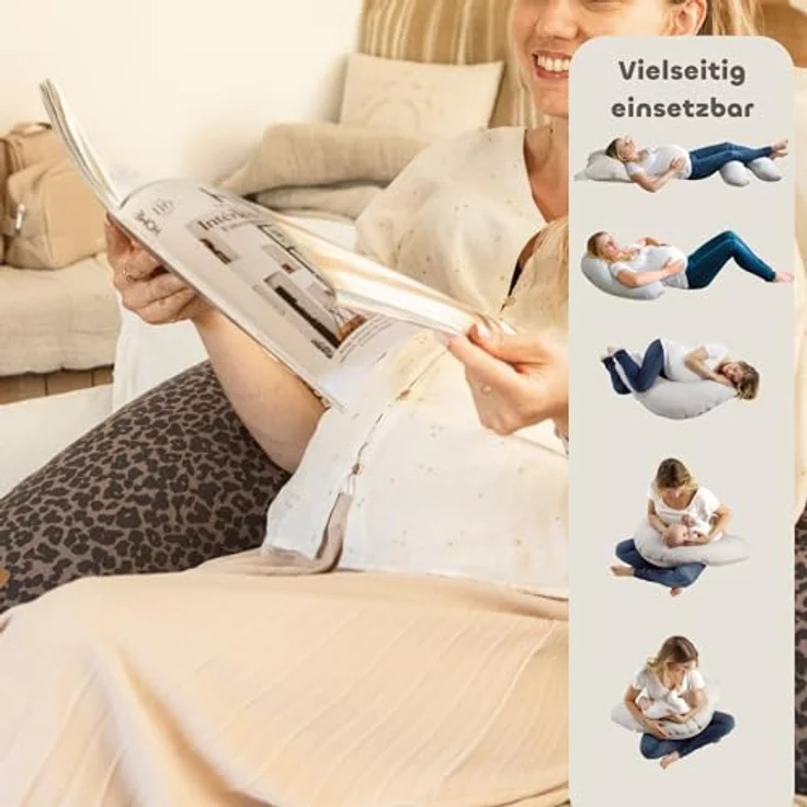 BÉABA Big Flopsy Still- und Schwangerschaftskissen – Multifunktional, Zum Schlafen und Stillen, Unterstützend, Entspannend, Optimaler Komfort, Oeko-Tex Baumwollbezug – Farbe Leopard – Bild 4