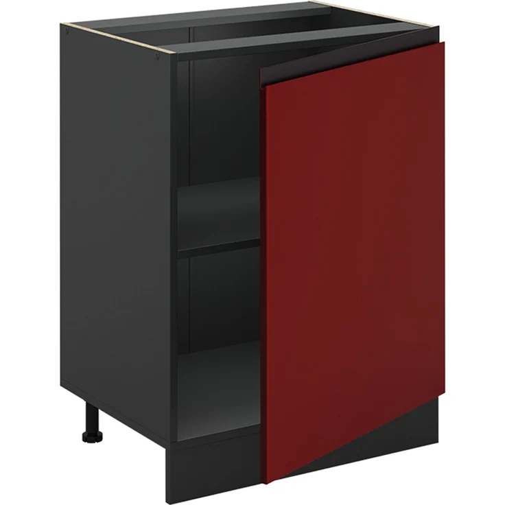 Küchenunterschrank R-Line Rot/Anthrazit 60 cm mit 1 Tür Arbeitsplatte Anthrazit Vicco – Bild 3