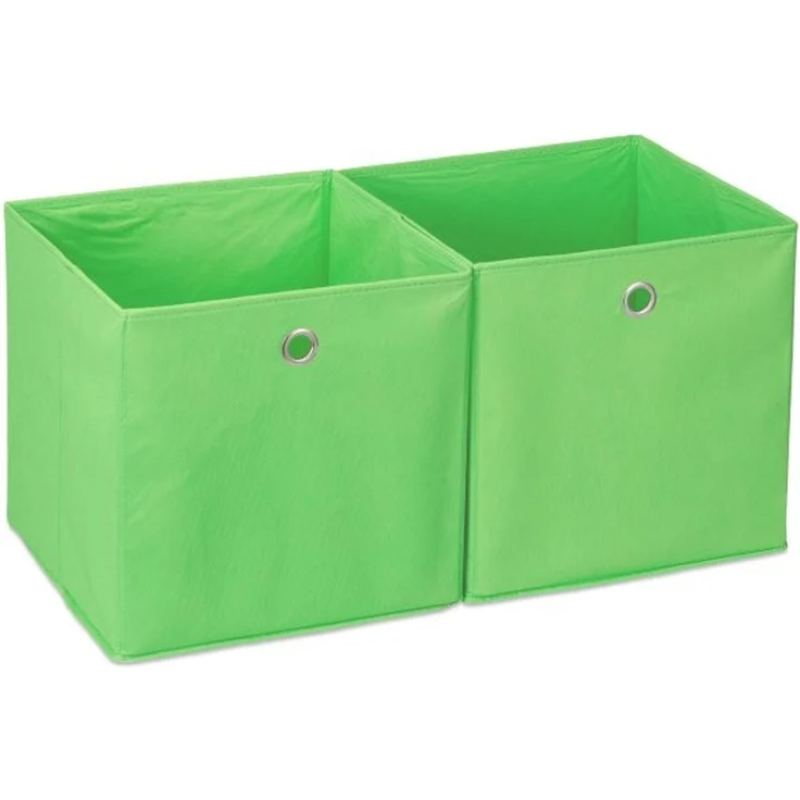 Relaxdays 4 x Aufbewahrungsbox Stoff grün – Bild 1