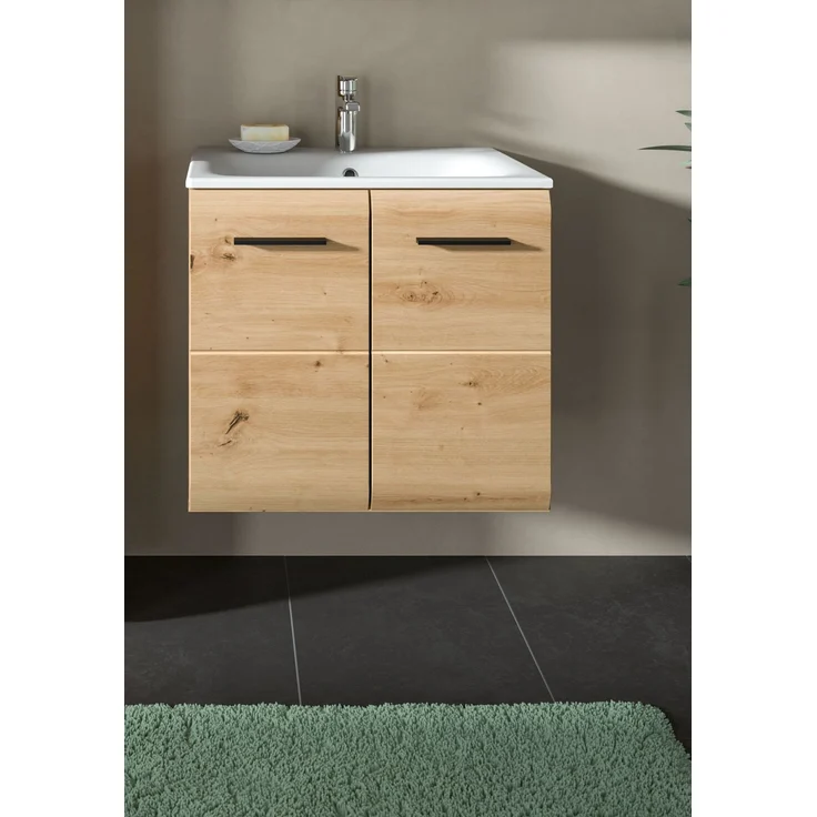 Waschtisch inkl. Waschbecken (B/H/T: 60x55x46 cm) in Artisan Oak Nachbildung und Artisan Oak Nachbildung – Bild 6